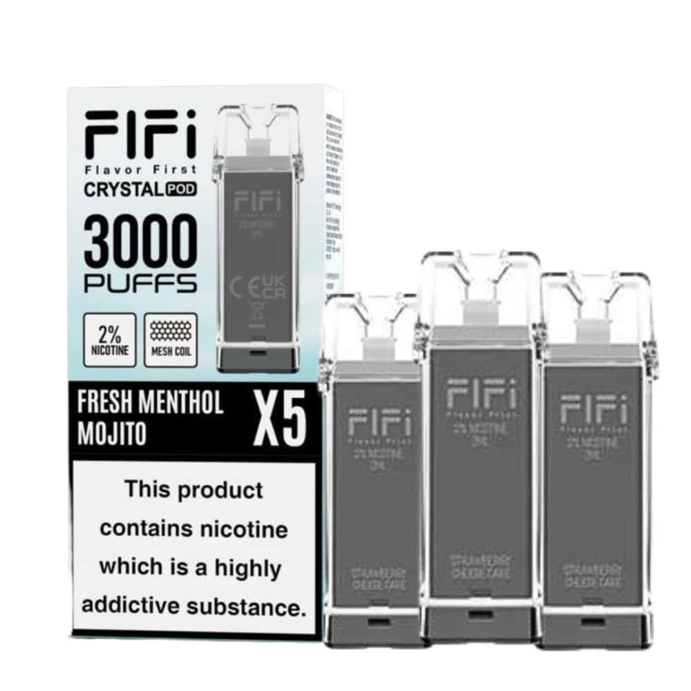 Crystal FIFI 3000 Puffs 5 in 1 Replacement Pods - Pack of 10