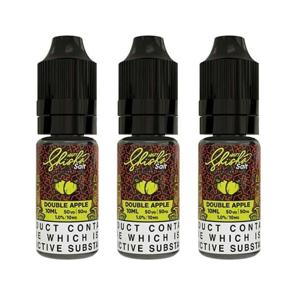 Double Apple Nic Salt E-Liquid by Nasty Shisha | 3 Pack 10ml | Wolfvapes