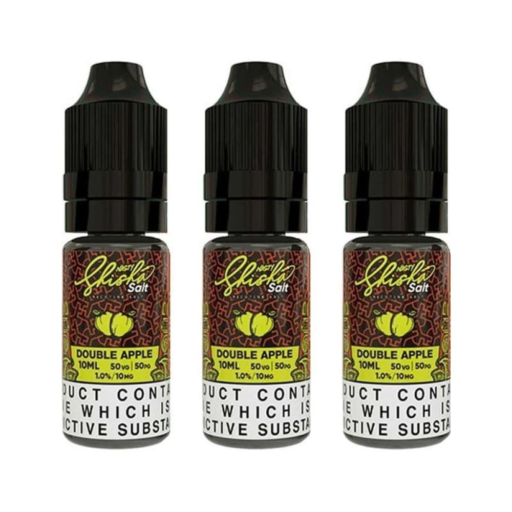Double Apple Nic Salt E-Liquid by Nasty Shisha | 3 Pack 10ml | Wolfvapes