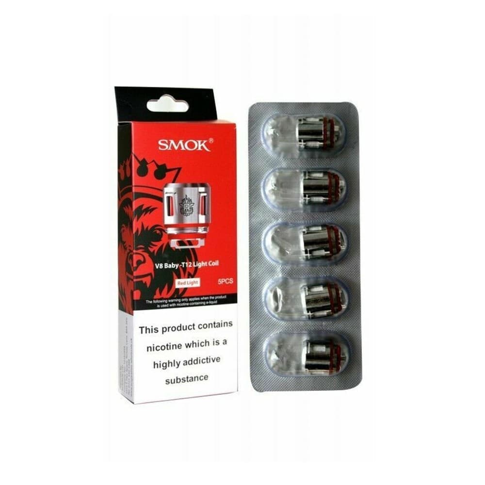 SMOK V8 Baby-T12 Light Coil Red Light | 5 Pack | Wolfvapes