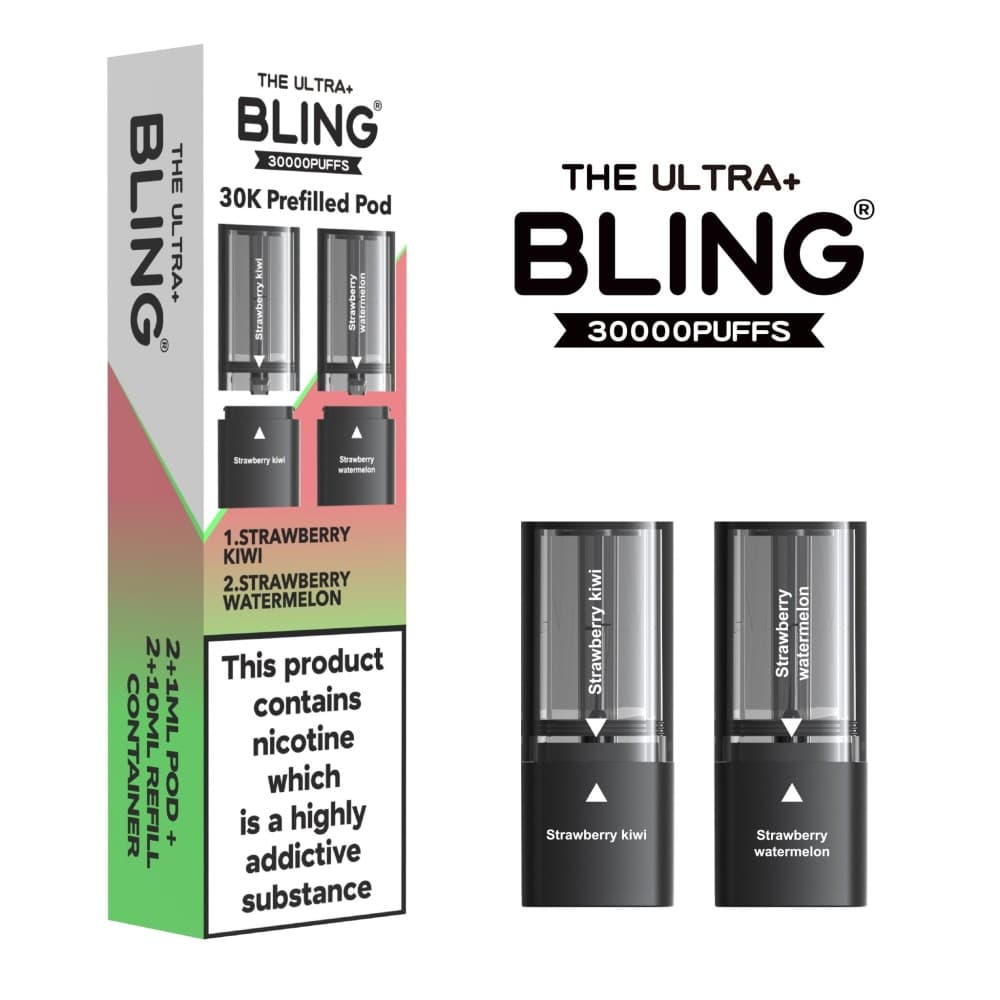  Strawberry Kiwi/Strawberry Watermelon The Bling Ultra Plus 30k Replacement Pods