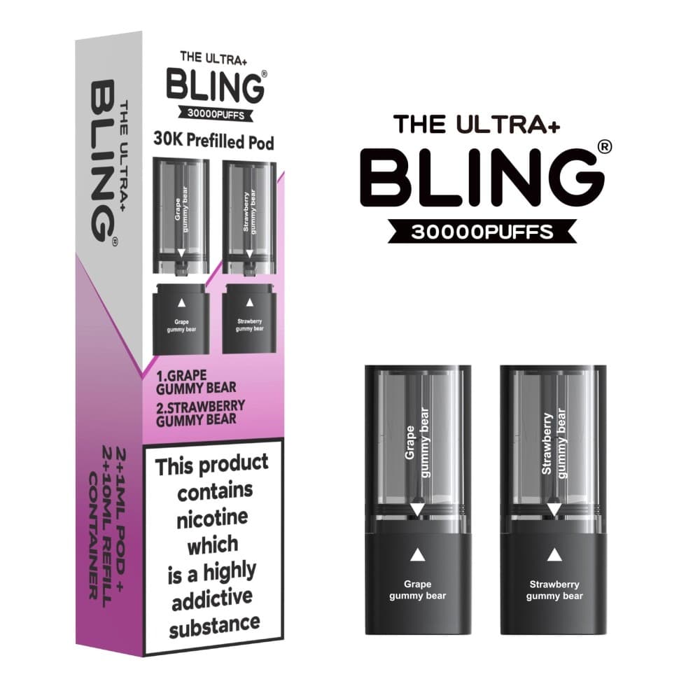  Grape Gummy Bear/Strawberry Gummy Bear The Bling Ultra Plus 30k Replacement Pods