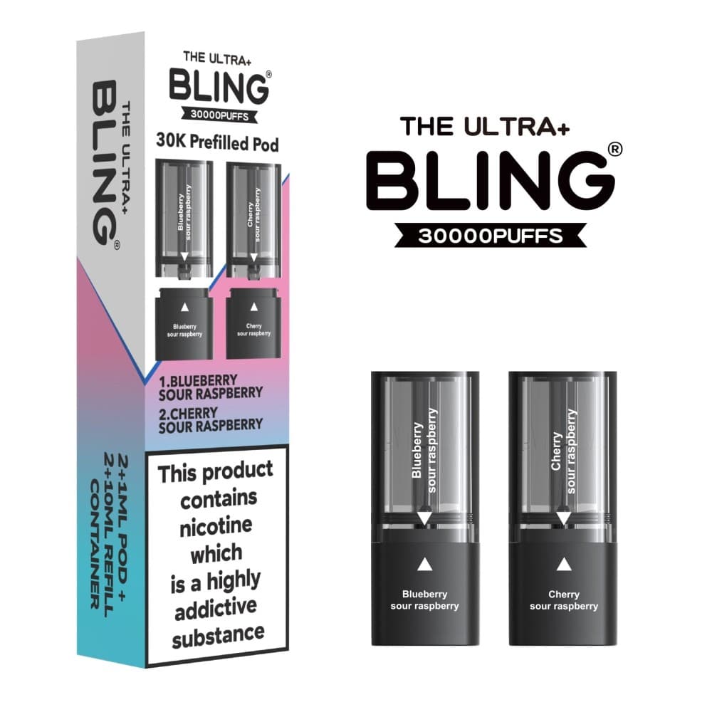  Blueberry Sour Raspberry/Cherry Sour Raspberry The Bling Ultra Plus 30k Replacement Pods