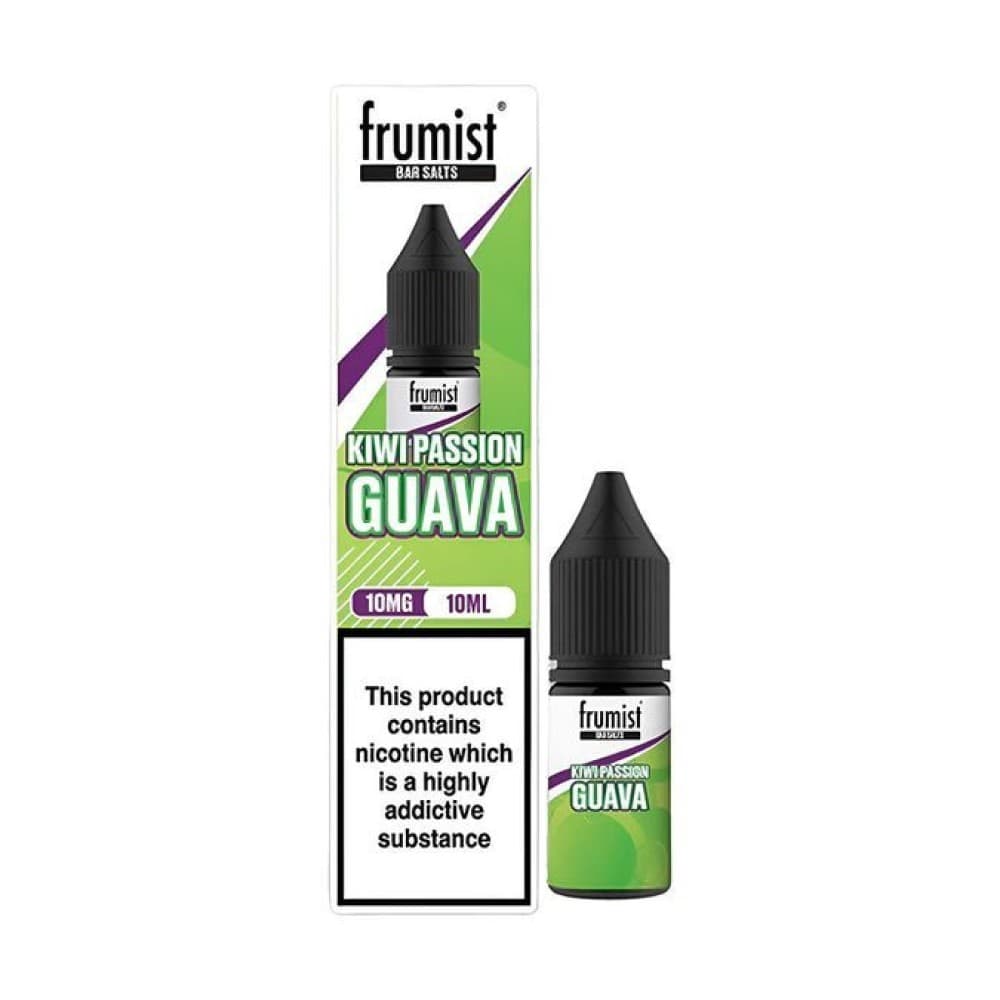  Kiwi Passion Fruit Guava / 10mg Frumist Bar Salt Nic Salts 10ml E-Liquid Pack of 10
