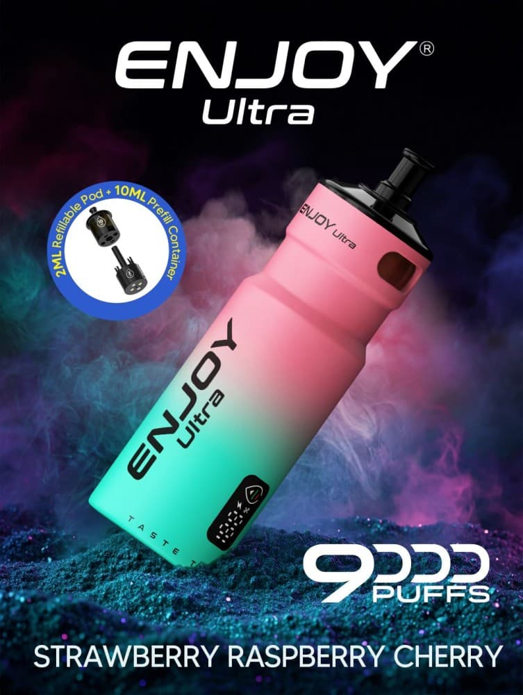  Strawberry Raspberry Cherry Enjoy Ultra 9000 Refill Pods Pack of 5