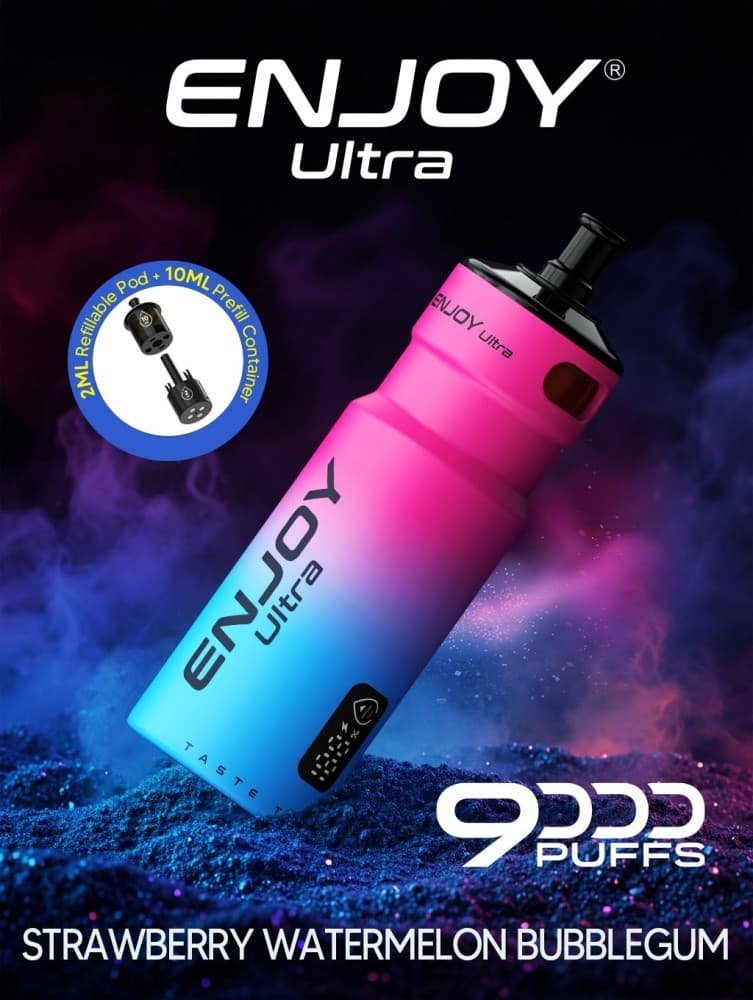  Strawberry Watermelon Bubble Gum Enjoy Ultra 9000 Refill Pods Pack of 5