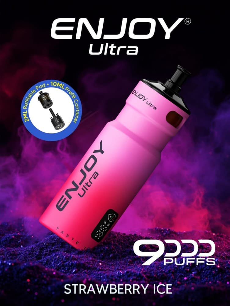  Strawberry Ice Enjoy Ultra 9000 Refill Pods Pack of 5