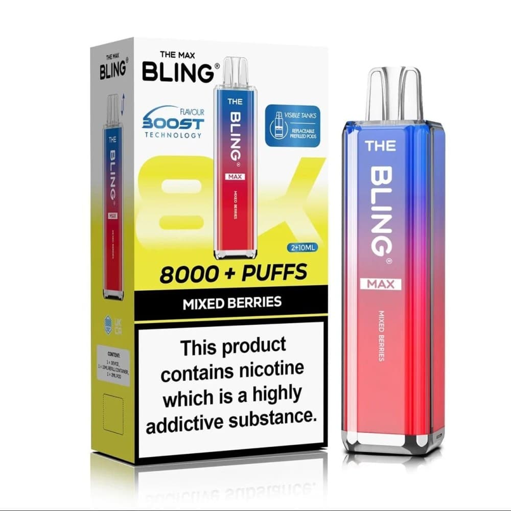  Mixed Berries Crystal Bling Max 8000 Prefilled Pod Kit Box of 5
