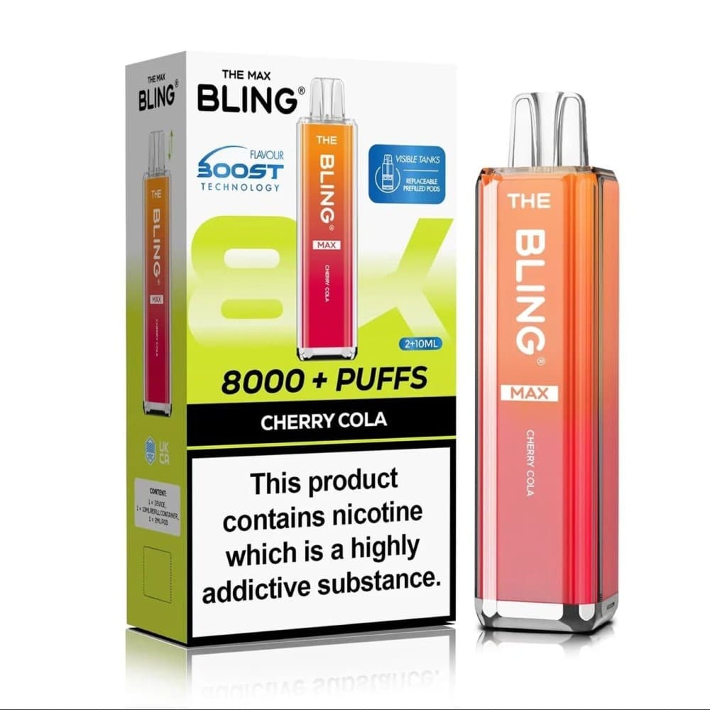  Cherry Cola Crystal Bling Max 8000 Prefilled Pod Kit Box of 5