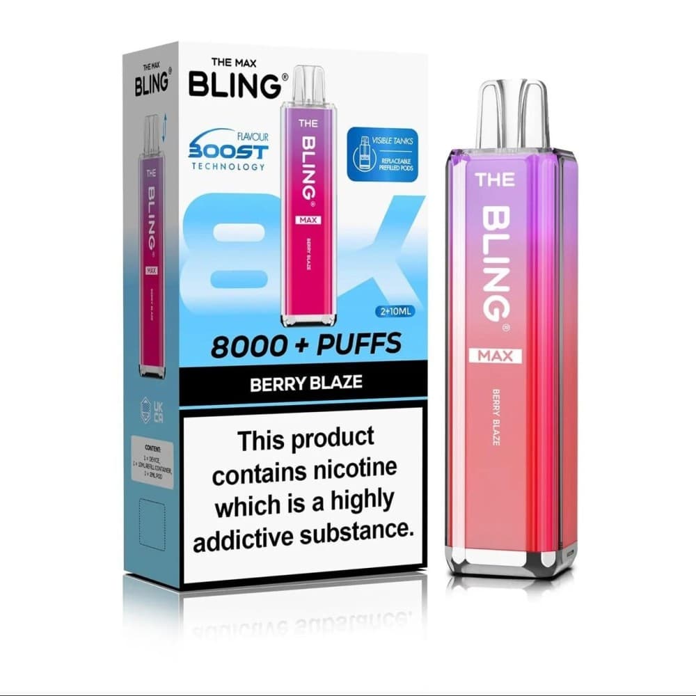  Berry Blaze Crystal Bling Max 8000 Prefilled Pod Kit Box of 5