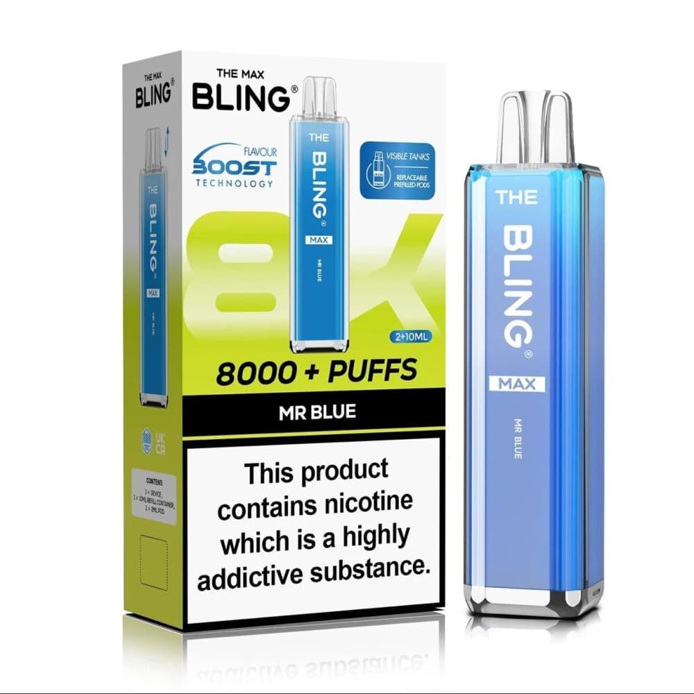  Mr Blue Crystal Bling Max 8000 Prefilled Pod Kit Box of 5