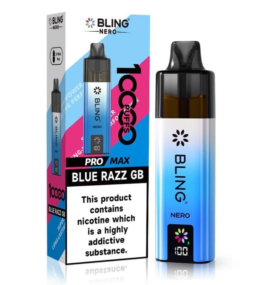  Blue Razz GB Crystal Bling Nero 10k Prefilled Pod Kit