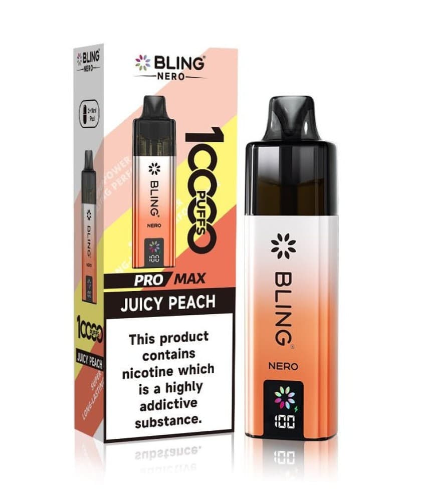  Juicy Peach Crystal Bling Nero 10k Prefilled Pod Kit
