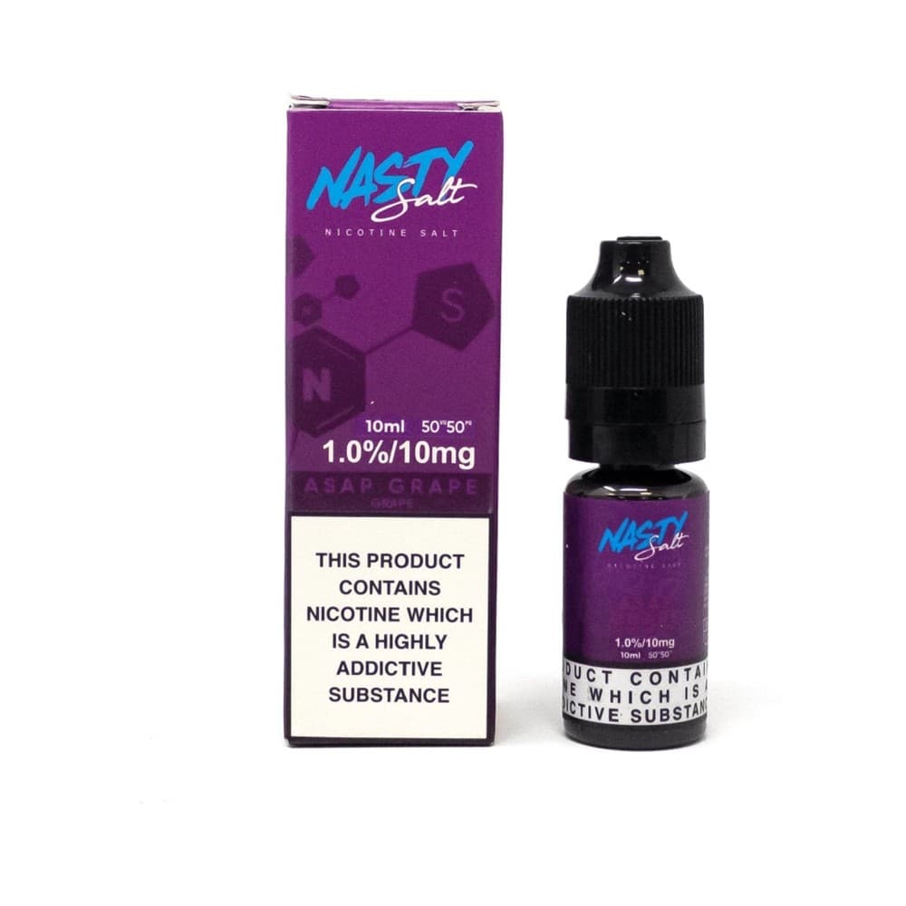  10mg ASAP Grape Nic Salt E-liquid by Nasty Salts | 10ml | Wolfvapes - Pack of 10