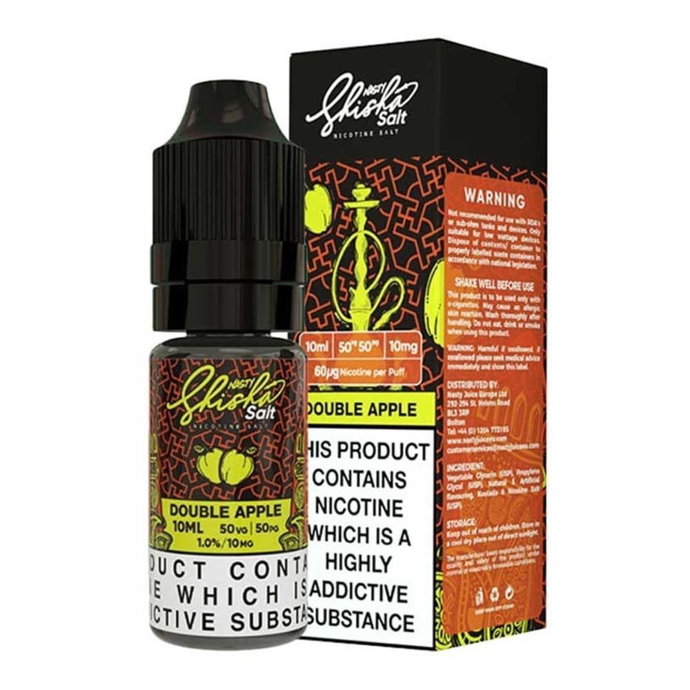  10mg Double Apple Nic Salt E-Liquid by Nasty Shisha | 3 Pack 10ml | Wolfvapes