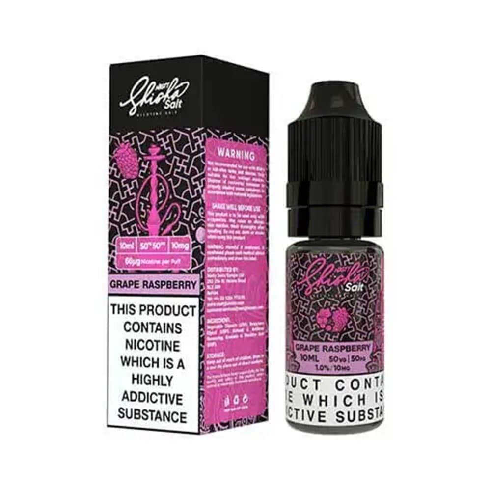  10mg Grape Raspberry Nic Salt E-Liquid By Nasty Shisha Salt | 3 Pack 10ml | Wolfvapes