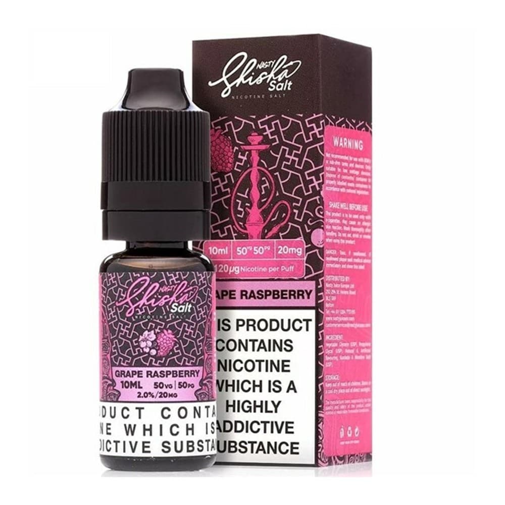  20mg Grape Raspberry Nic Salt E-Liquid By Nasty Shisha Salt | 3 Pack 10ml | Wolfvapes