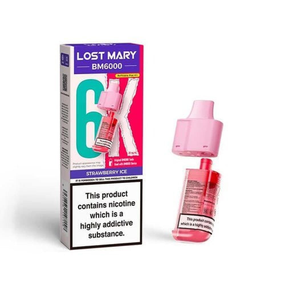  Strawberry Ice Lost Mary BM6000 Prefilled Pods - Box of 5