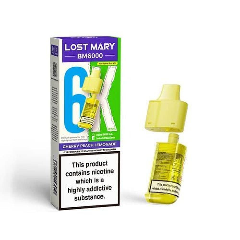  Cherry Peach Lemonade Lost Mary BM6000 Prefilled Pods - Box of 5