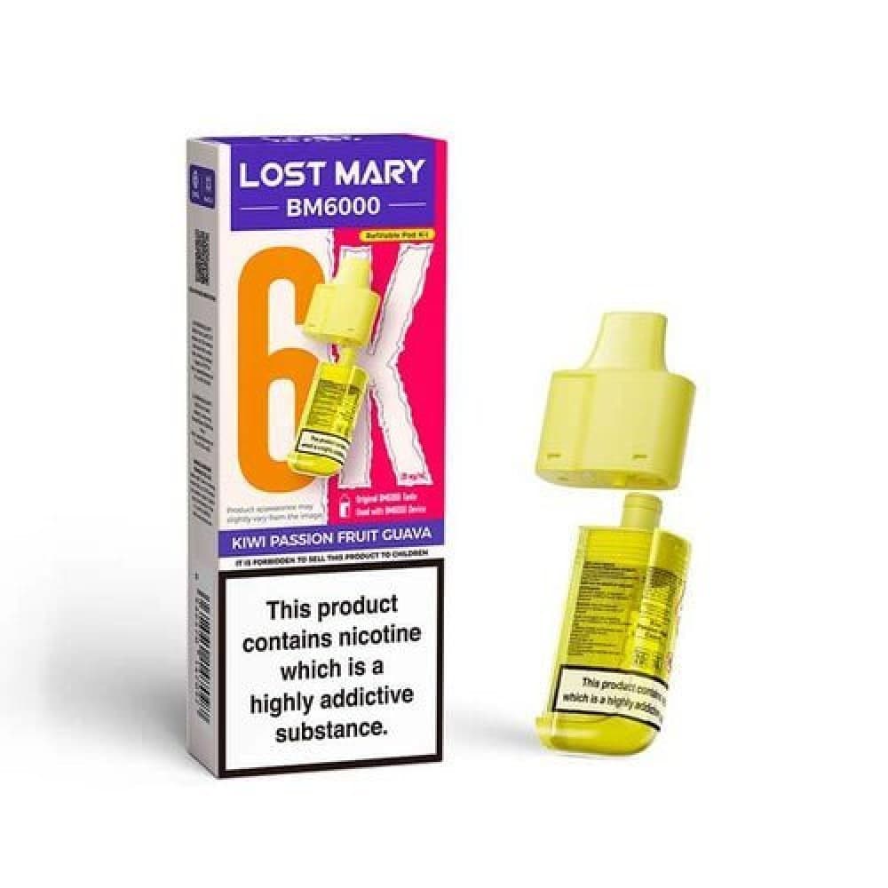  Kiwi Passionfruit Guava Lost Mary BM6000 Prefilled Pods - Box of 5