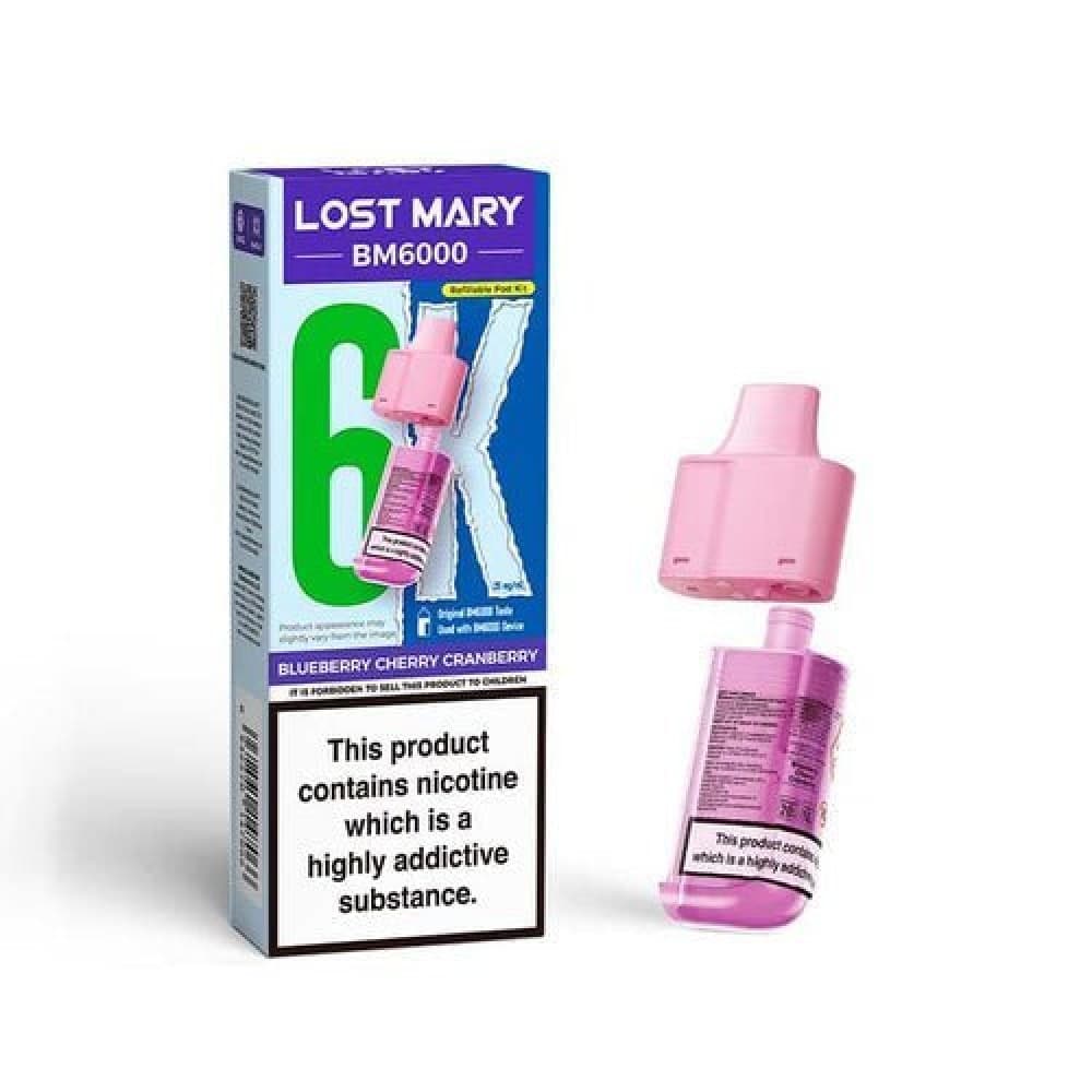  Blueberry Cherry Cranberry Lost Mary BM6000 Prefilled Pods - Box of 5