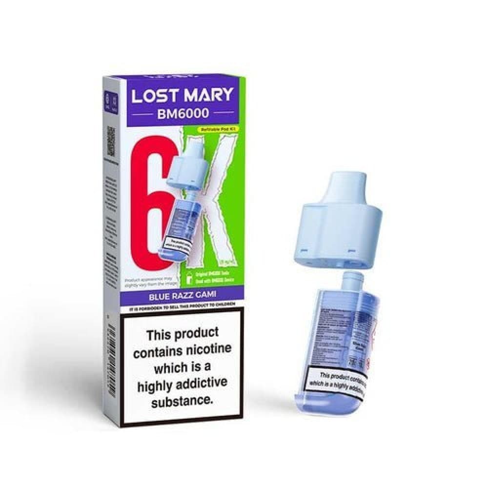 Blue Razz Gami Lost Mary BM6000 Prefilled Pods - Box of 5