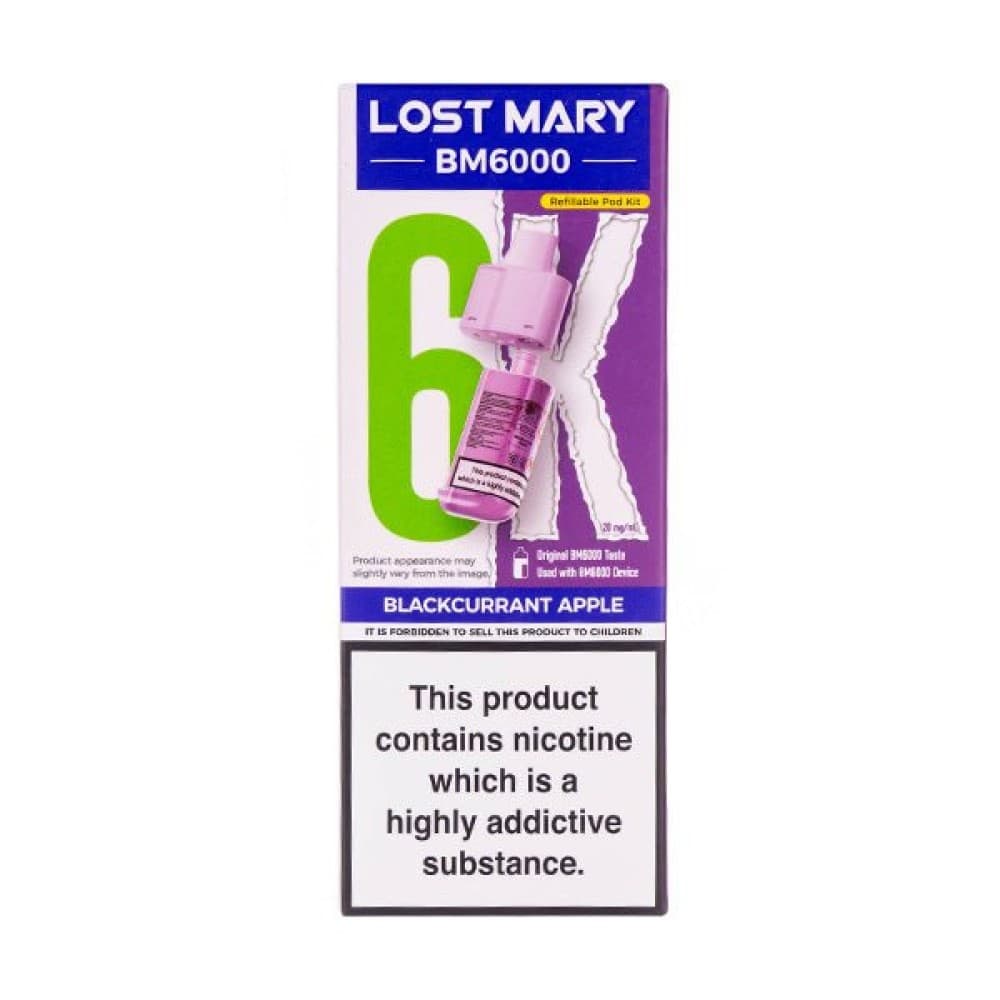  Blackcurrant Apple Lost Mary BM6000 Prefilled Pods - Box of 5