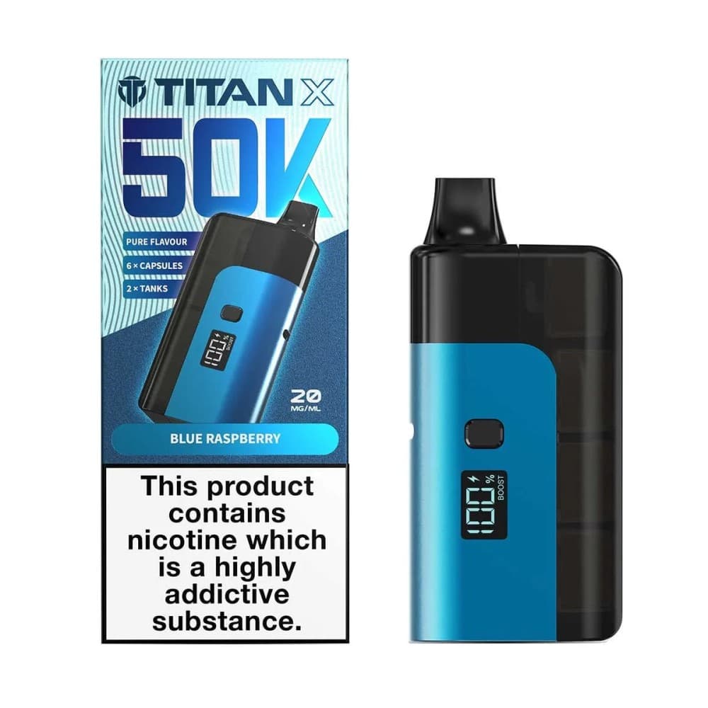  Blueberry Raspberry Titan X 50K Prefilled Pod Kit Box of 5