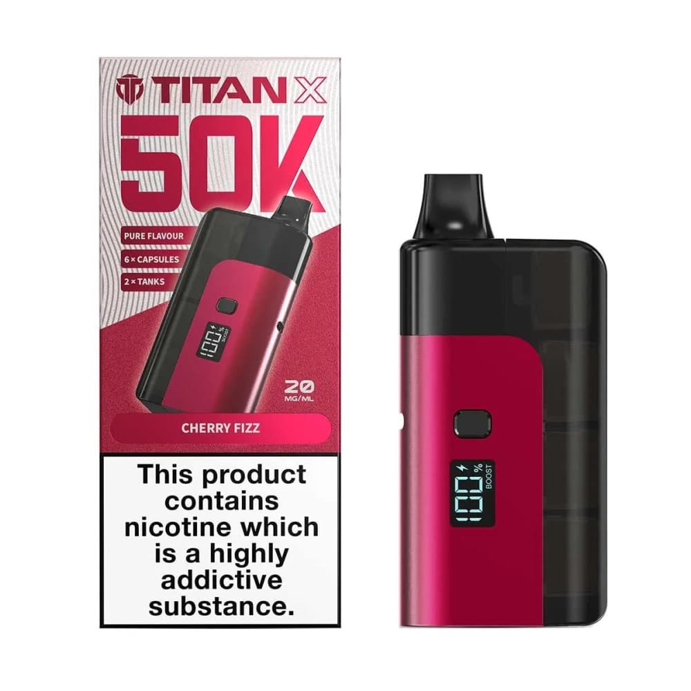  Cherry Fizz Titan X 50K Prefilled Pod Kit Box of 5