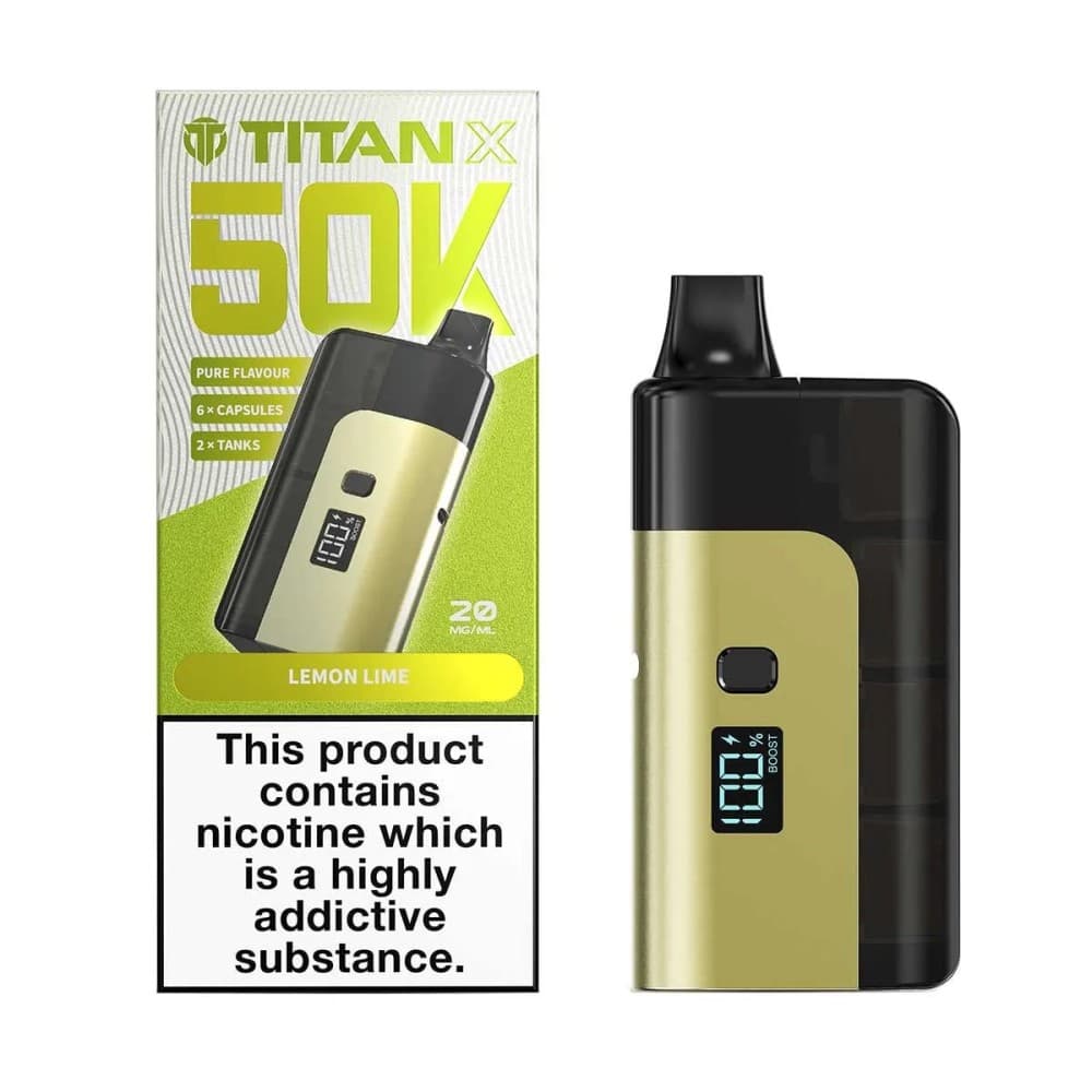  Lemon Lime Titan X 50K Prefilled Pod Kit Box of 5