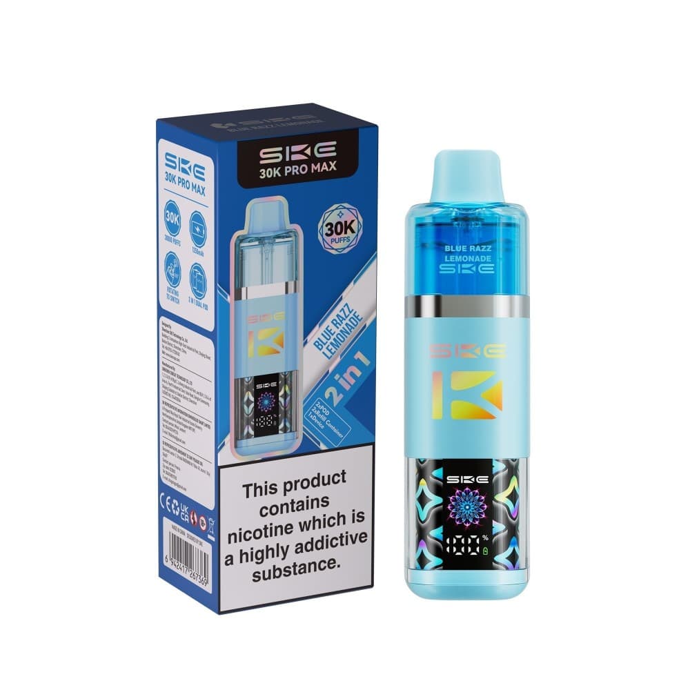  Blue Razz Lemonade SKE 30k Pro Max Prefilled Vape Kit Box of 5