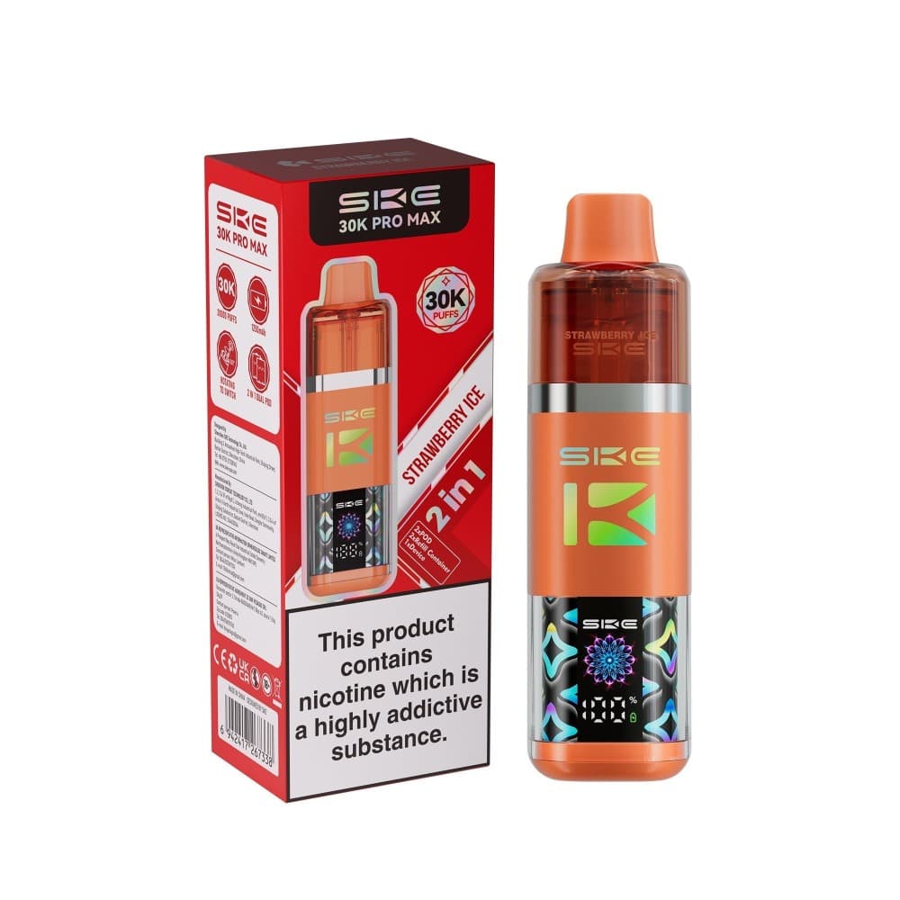  Strawberry Ice SKE 30k Pro Max Prefilled Vape Kit Box of 5