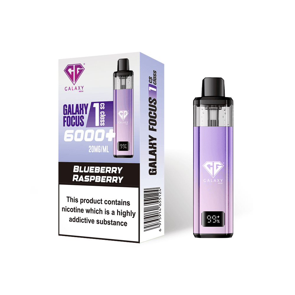  Blueberry Raspberry Crystal Galaxy Focus 6000 Vape Kit Box of 5