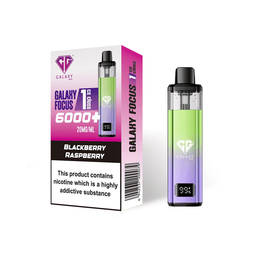  Blackberry Raspberry Crystal Galaxy Focus 6000 Vape Kit Box of 5