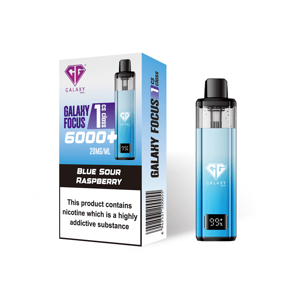  Blue Sour Raspberry Crystal Galaxy Focus 6000 Vape Kit Box of 5