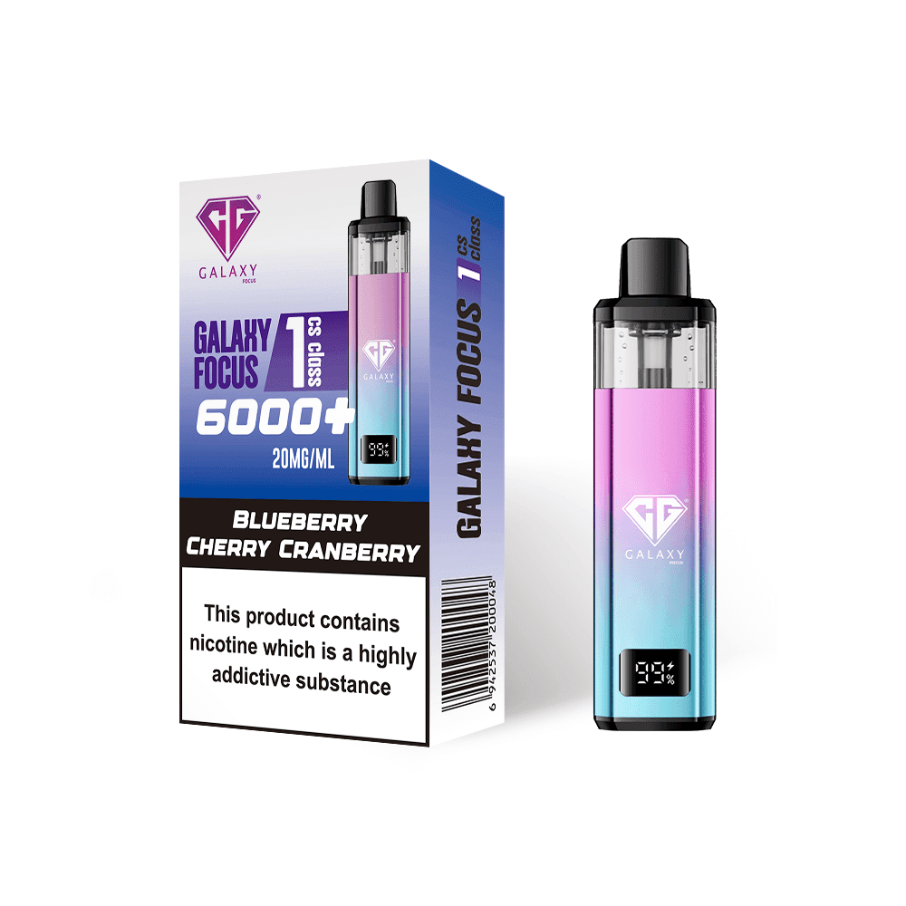  Blueberry Cherry Cranberry Crystal Galaxy Focus 6000 Vape Kit Box of 5