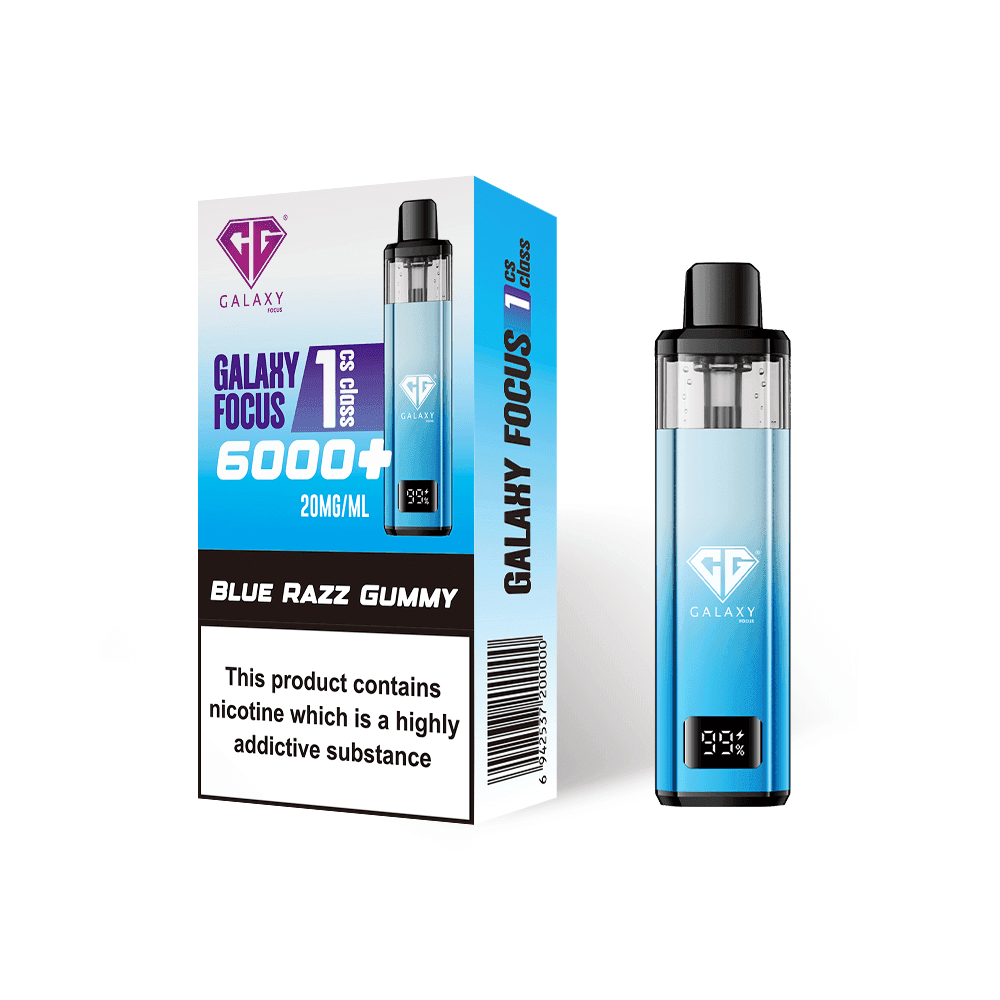  Blue Razz Gummy Crystal Galaxy Focus 6000 Vape Kit Box of 5