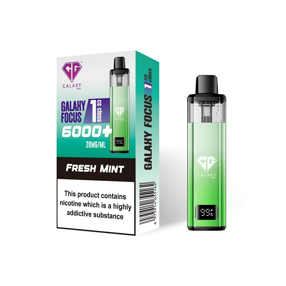  Fresh Mint Crystal Galaxy Focus 6000 Vape Kit Box of 5