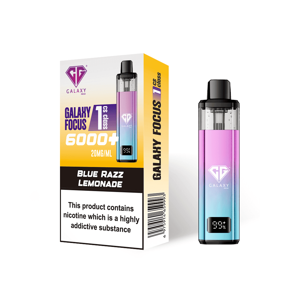  Blue Razz Lemonade Crystal Galaxy Focus 6000 Vape Kit Box of 5