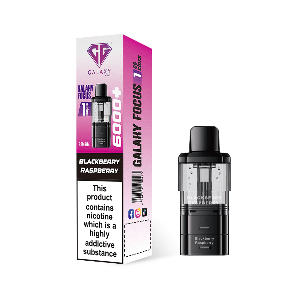  Blackberry Raspberry Crystal Galaxy Focus 6000 Refill Pods Pack of 5