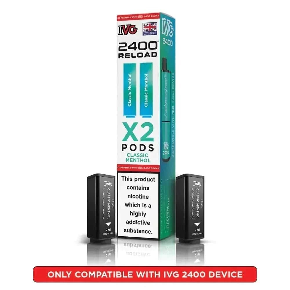  Classic Menthol IVG Reload Mini Prefilled Pods Pack of 5