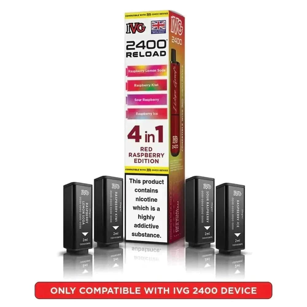  Red Raspberry Edition IVG Reload Mini Prefilled Pods Pack of 5