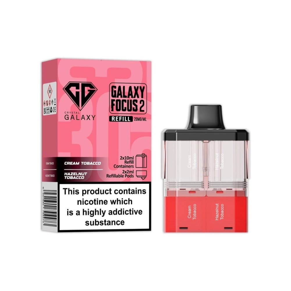  Cream Tobacco / Hazelnut Tobacco Crystal Galaxy Focus 2 Replacement Pods Pack of 5