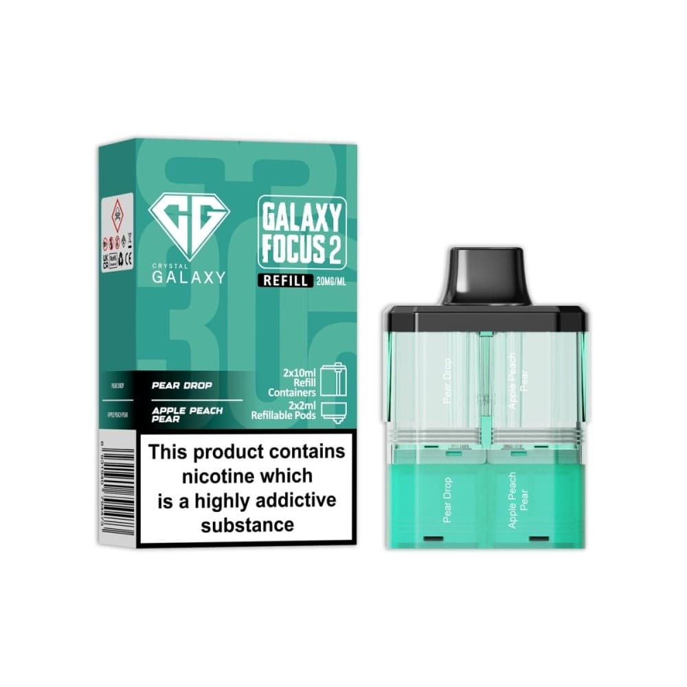  Pear Drop / Apple Peach Pear Crystal Galaxy Focus 2 Replacement Pods Pack of 5