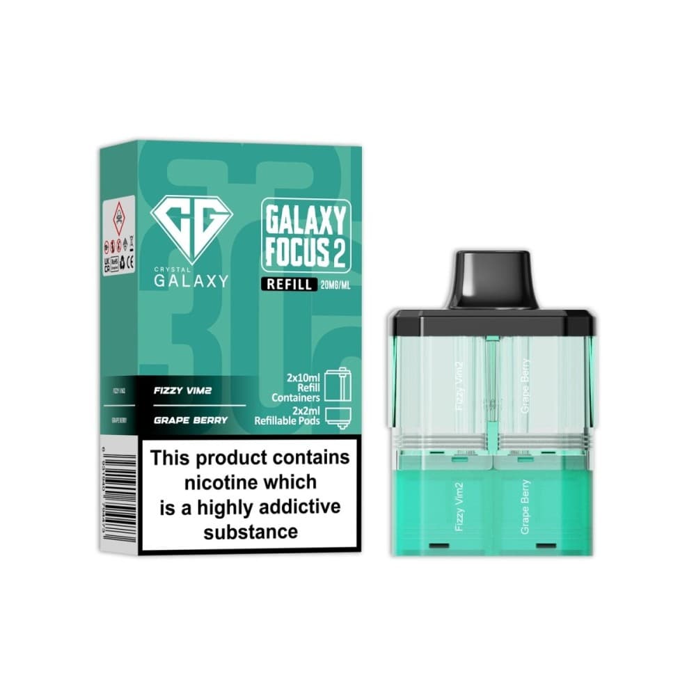  Fizzy Vim2 / Grape Berry Crystal Galaxy Focus 2 Replacement Pods Pack of 5