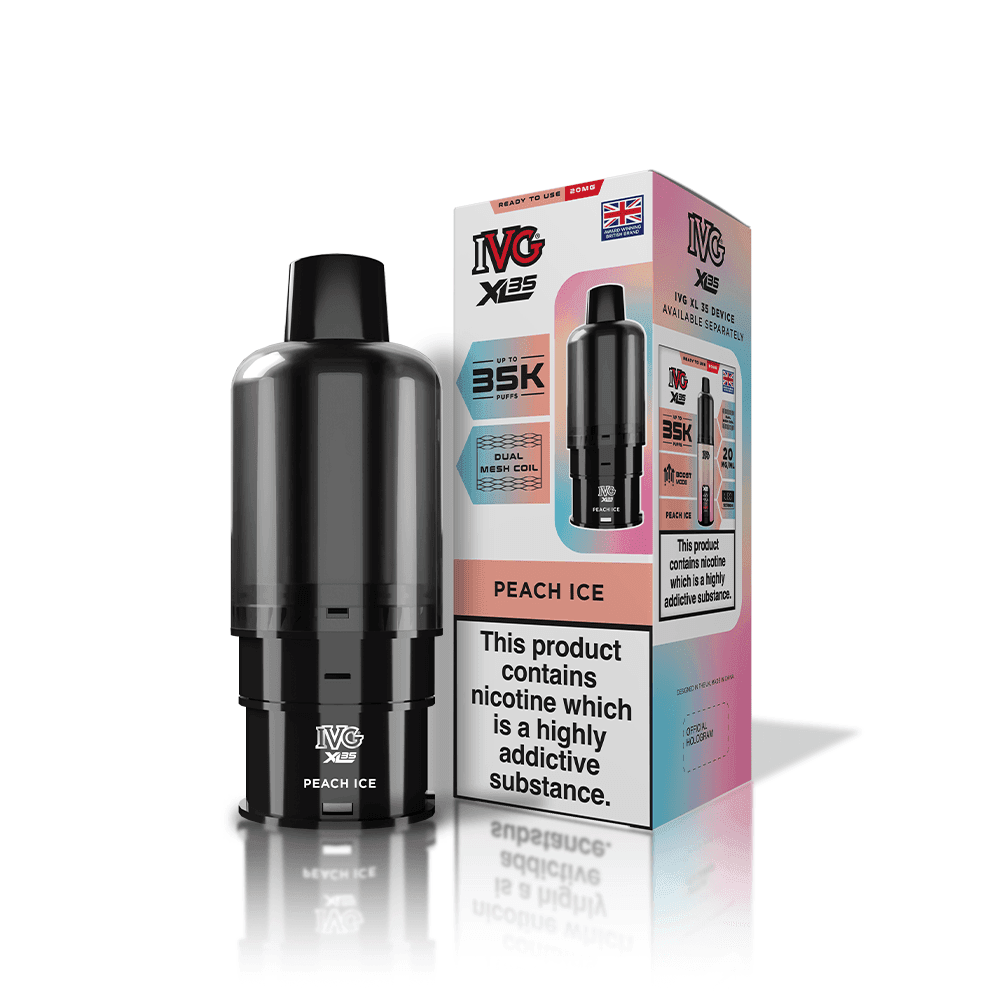  Peach Ice IVG XL 35K Prefilled Pods Box of 5