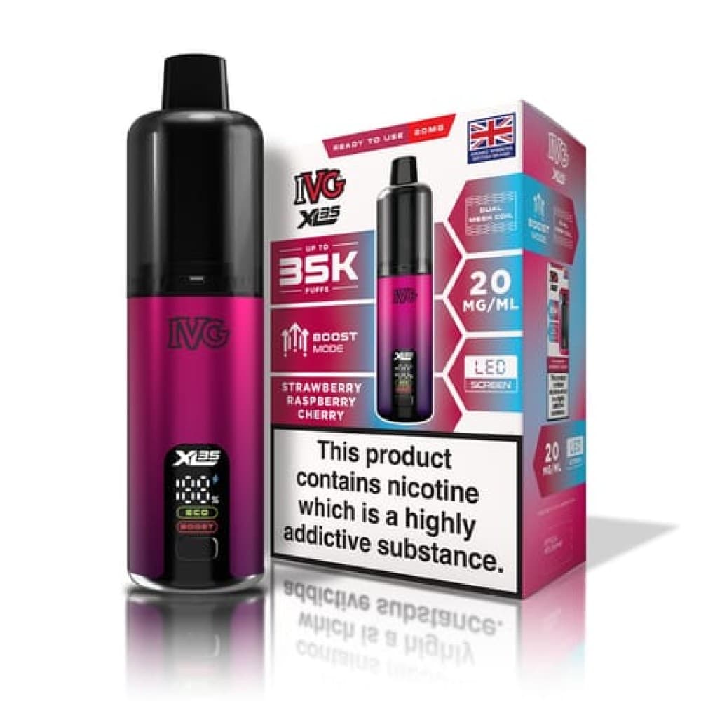  Strawberry Ice IVG XL 35K Prefilled Pod Vape Kit Box of 5