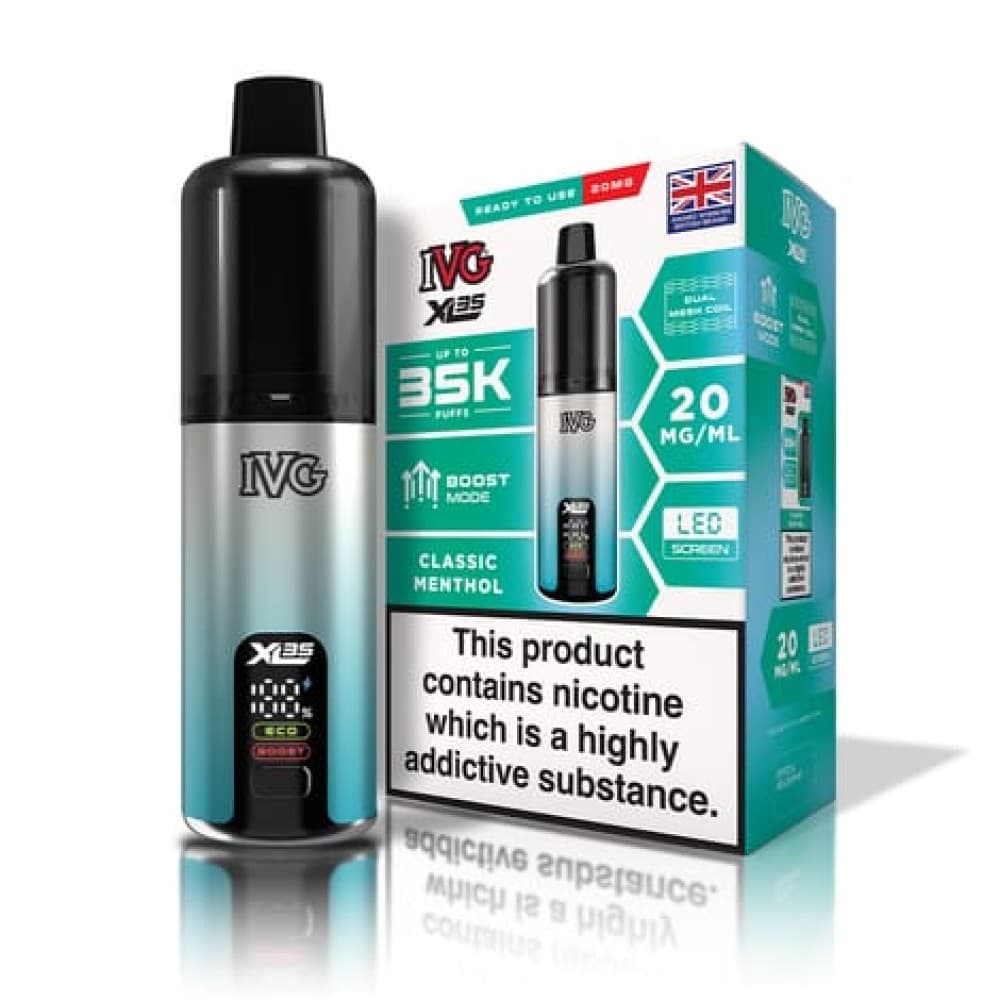  Classic Menthol IVG XL 35K Prefilled Pod Vape Kit Box of 5