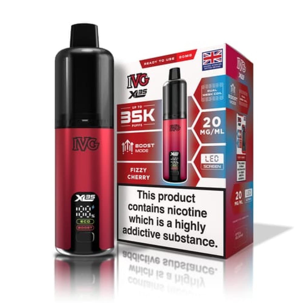  Fizzy Cherry IVG XL 35K Prefilled Pod Vape Kit Box of 5