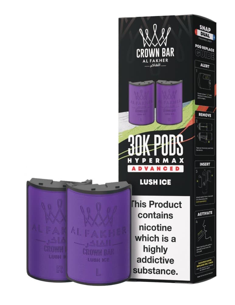  Lush Ice Al Fakher 30k Hypermax Refill Replacement Pods Pack of 5